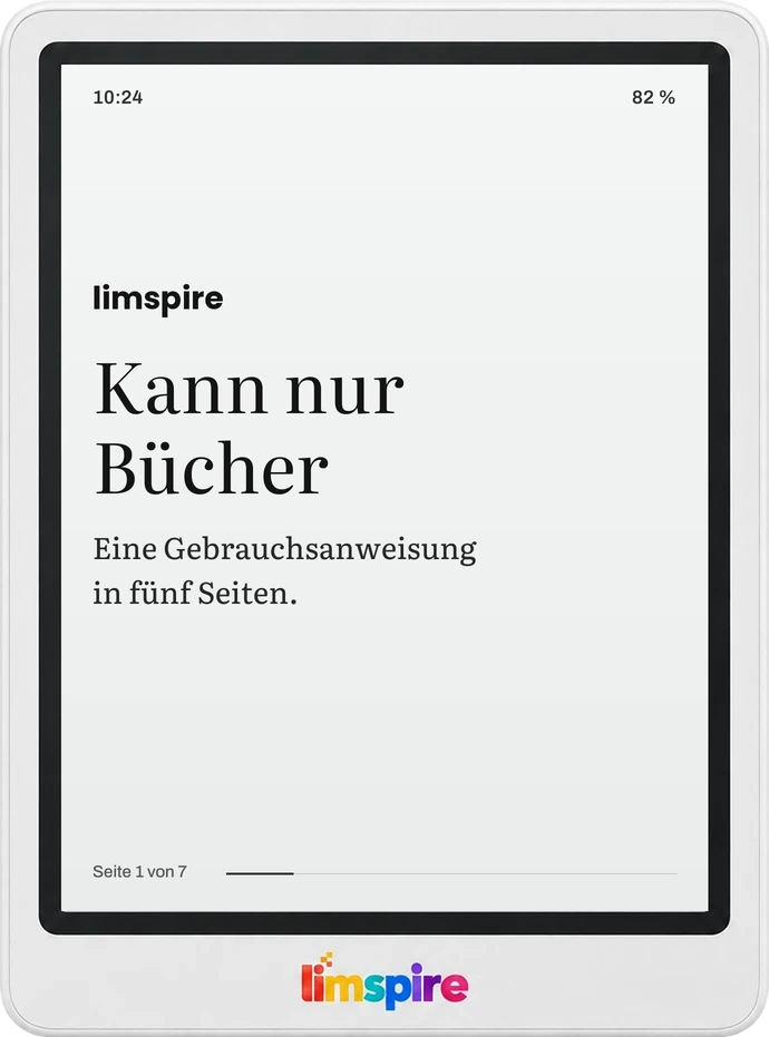 limspire E-Reader von vorn